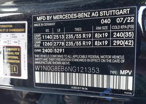 2022 Mercedes-Benz Glc 300 4Matic Suv z USA, uszkodzony, nr VIN W1N0G8EB6NG121353